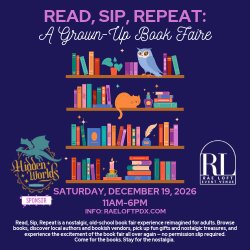 Rae Loft, Venue, Craft Fair, Holiday, Christmas, Music, Books, Shopping, Book Store, Faire, Fair, Scholastic, Authors, Signing, Romance, Fantasy, SciFi, Post Apocalyptic, PDX, Portland