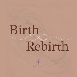 A brown banner with a sketch of a baby held by hands. Text describes the CSTA conference details