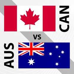Canada (CAN) Flag versus Australia (AUS) Flag