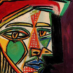 Picasso's Woman Wearing a Beret and Checkered Dress