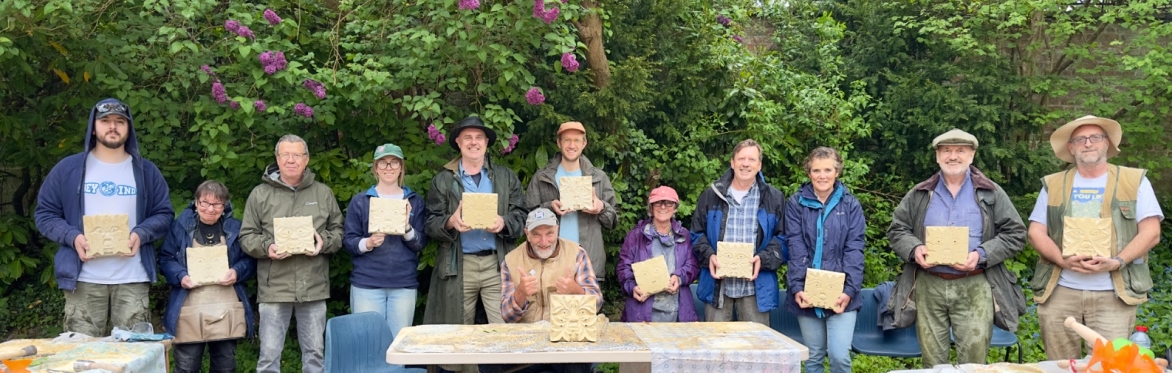 Stone carving with Andrew Ziminski at Frome Festival.