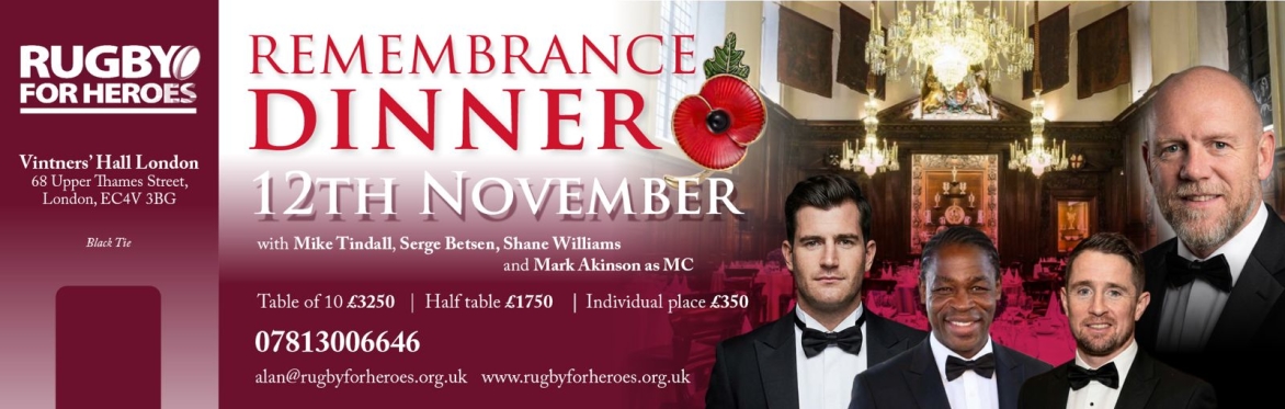 Rugby for Heroes Annual Remembrance Dinner