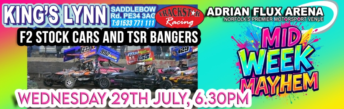 Mid-Week Mayhem! F2 Stock cars and TSR Bangers