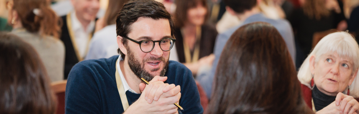 People networking at an event