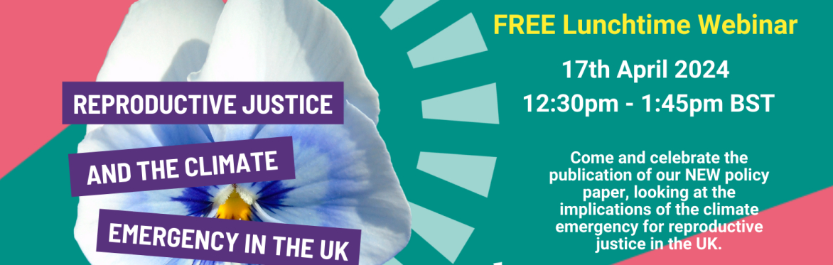 FREE Lunchtime Webinar: Reproductive Justice and the Climate Emergency in the UK