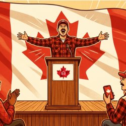 Canadian at a speaker podium