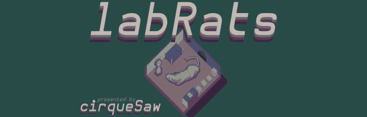 a stuffed rat with a green led eye and three wires coming out of it's head. on the left it says labrats by nathan leigh performed by nicole orabona