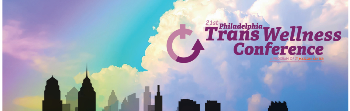Philadelphia Trans Wellness Conference Logo on top of the Philadelphia skyline