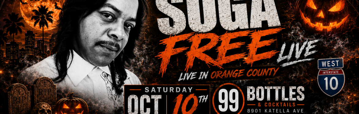flyer promoting the event suga free live