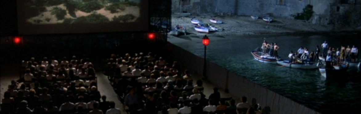 Sicily outdoor film screening by the water