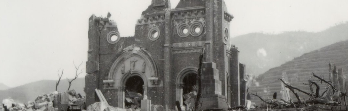 Urakami Cathedral bombed at Nagasaki