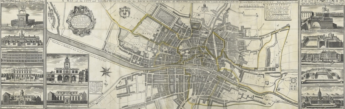 A detail from Charles Brooking's 'A Map of the city and suburbs of Dublin' (1728)