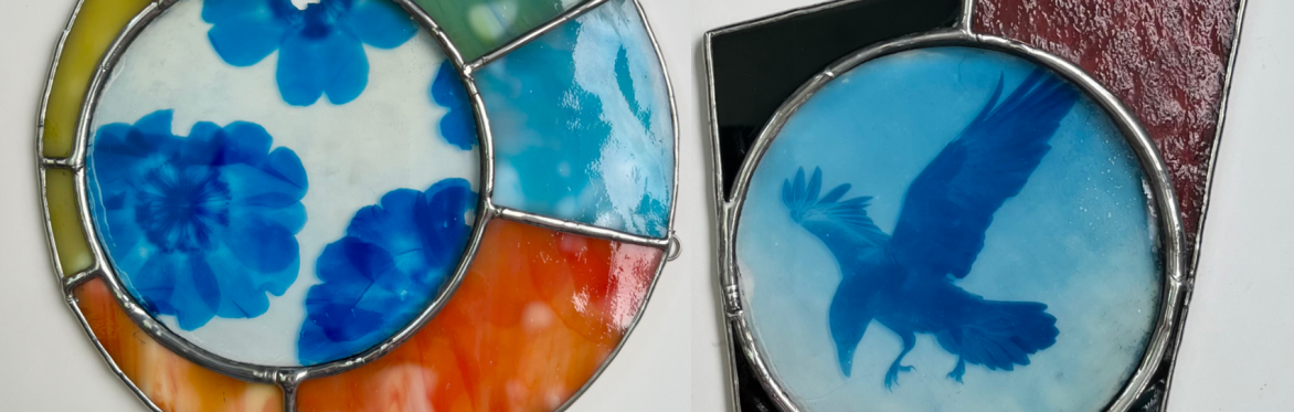Stained Glass + Ink & Vinyl: Crafting Cyanotypes with Stained Glass