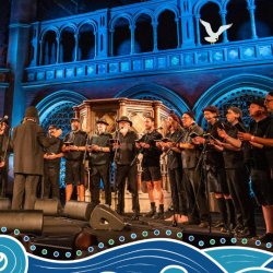 Spooky Men singing in black