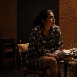 Actress and stage scene