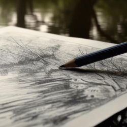 image of a black calligraphy penon a dark piece of paper with the words Learning Modern Calligraphy beautifully written in a copper coloured ink