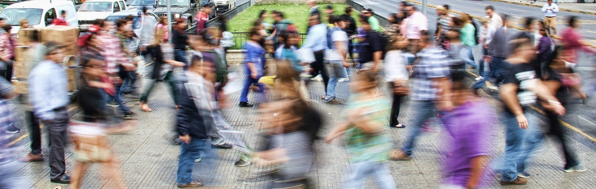image of people walking blurred