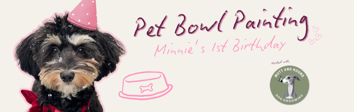 Minnie's 1st Birthday: Pet Bowl Painting