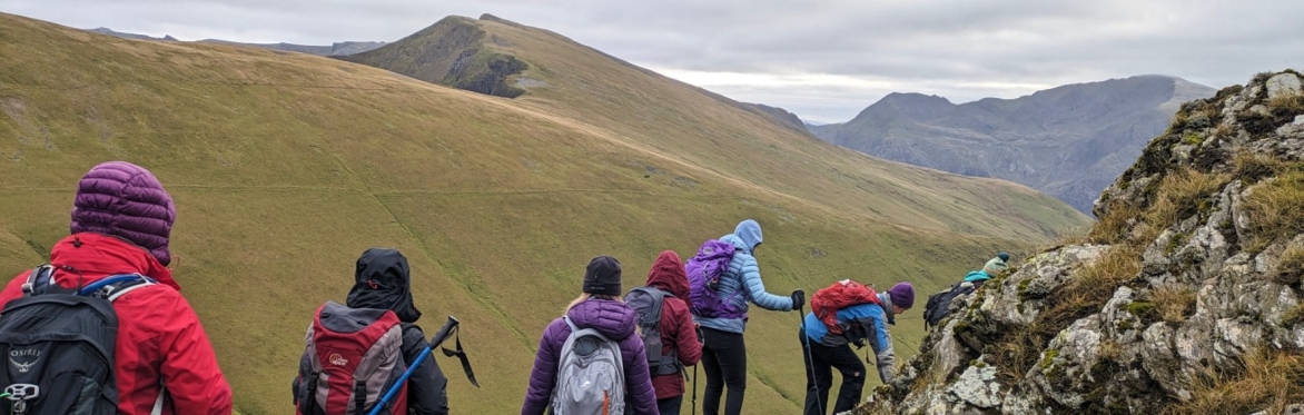 Walk participants on Elidir Fawr