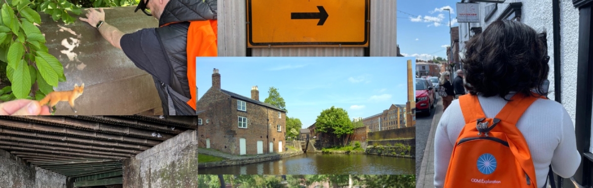 Montage of different images showing urban exploration