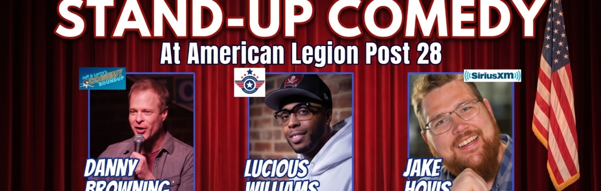 "Live Stand-Up Comedy flyer at American Legion Post 28 in New Albany, Indiana on September 11, 2026 presented by Laughing Dad Entertainment"