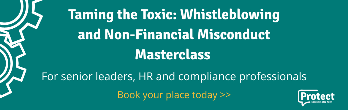 Taming the Toxic: Whistleblowing and Non-Financial Misconduct Masterclass