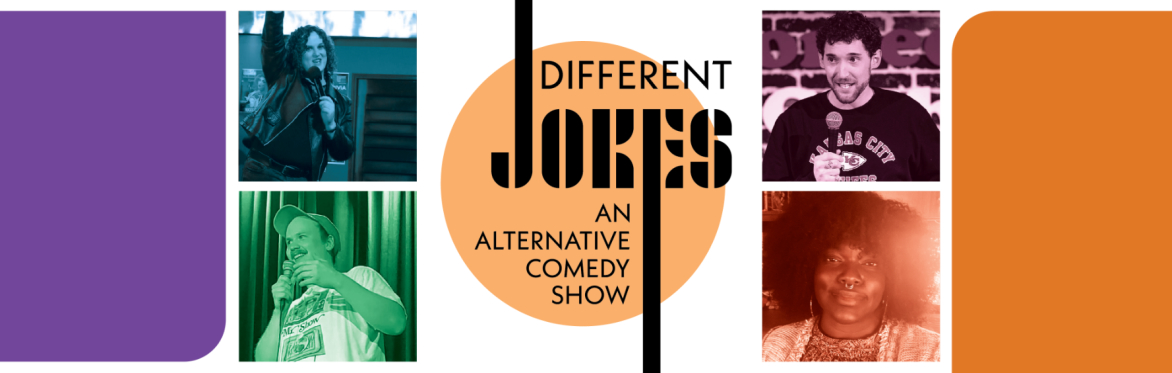 Different Jokes comedy show poster showing the 4 performing comedians.