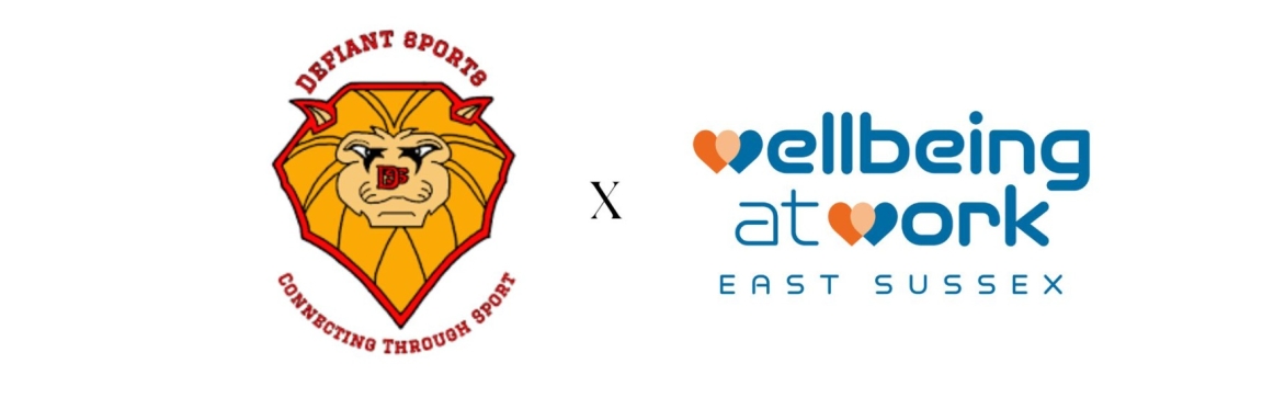 an orange lion and blue text with an orange and blue heart