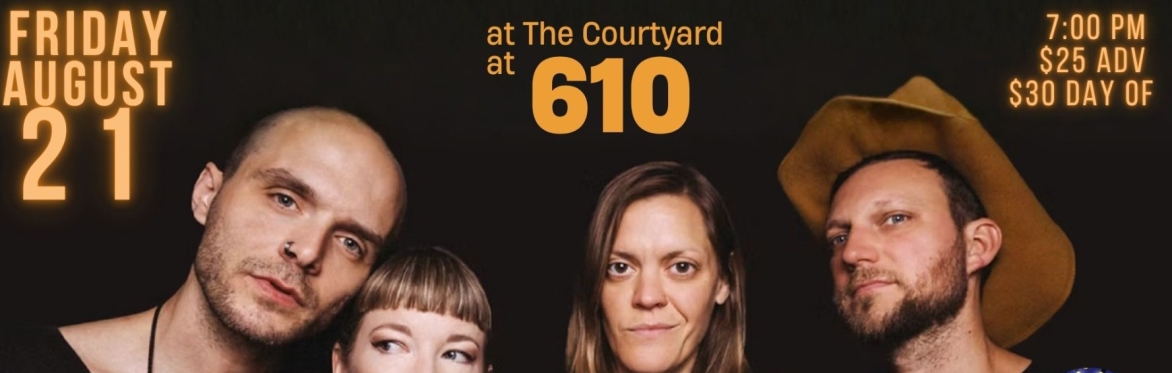 Concert poster for Flagship Romance and The Rough & Tumble performing Friday, August 21 at 7:00 PM at The Courtyard at 610 in Ridgway, Colorado