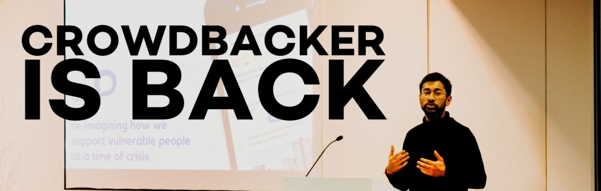 Crowdbacker is back - image of social entrepreneur of colour speaking to audience