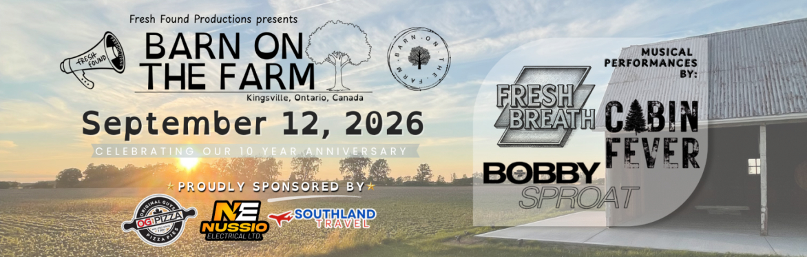 Barn on the Farm ~ Sept 12, 2026