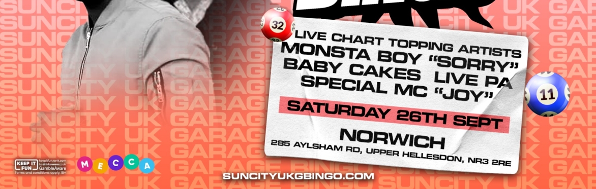 UK Garage Bingo Norwich | BABY CAKES & MONSTA BOY LIVE ON STAGE