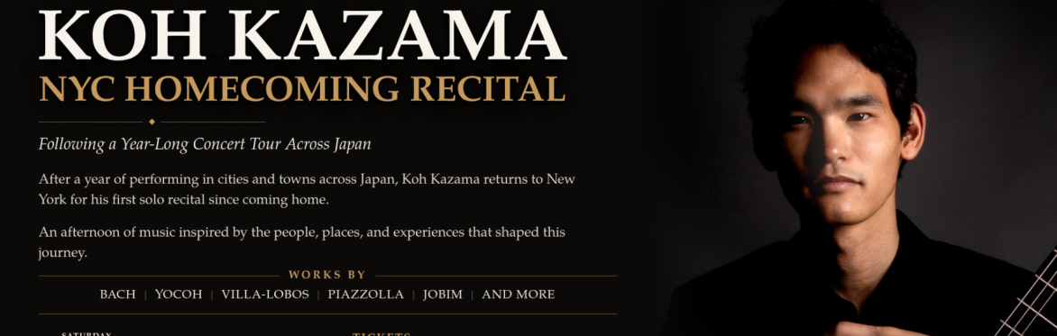 Koh Kazama - NYC Homecoming Recital
