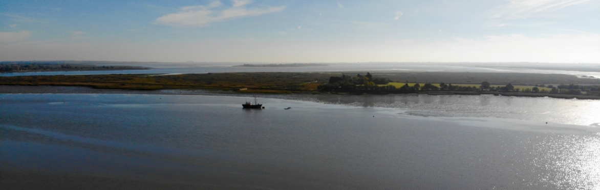 Aeriel view towards Northey - Credit @ Martin Janes Bella Films Permission to use View of Northey Island