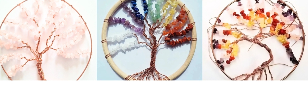 Wire & Crystal Tree of Life wallhanging