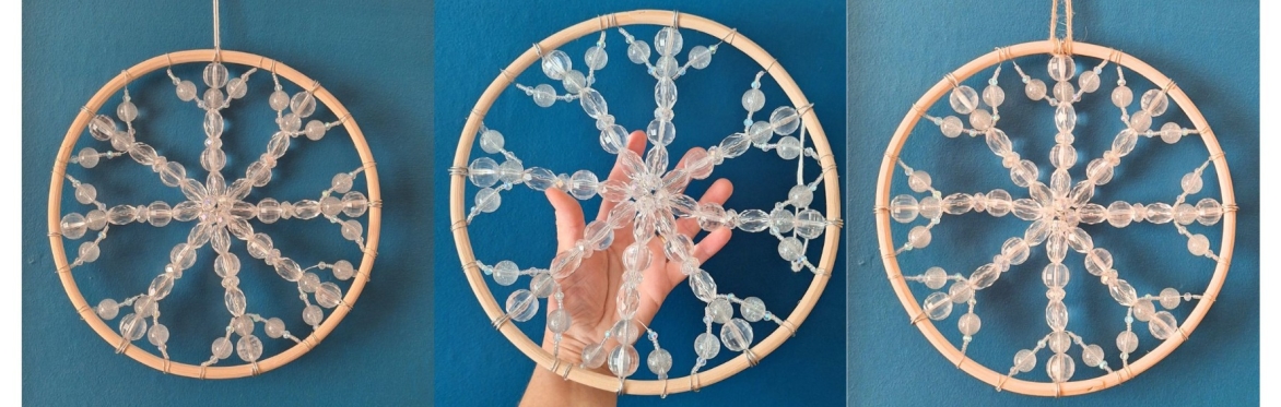 Create a Large Wire & Beaded Snowflake Christmas Decoration