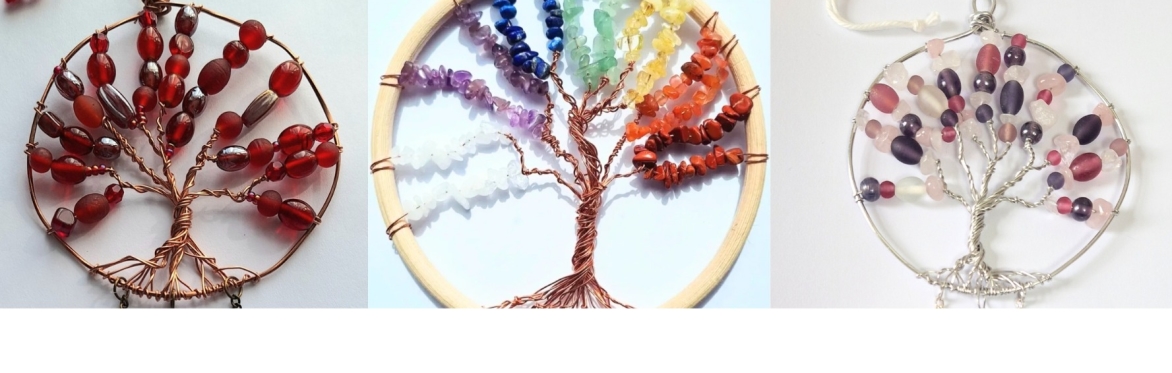 Wire & Crystal Tree of Life wallhanging