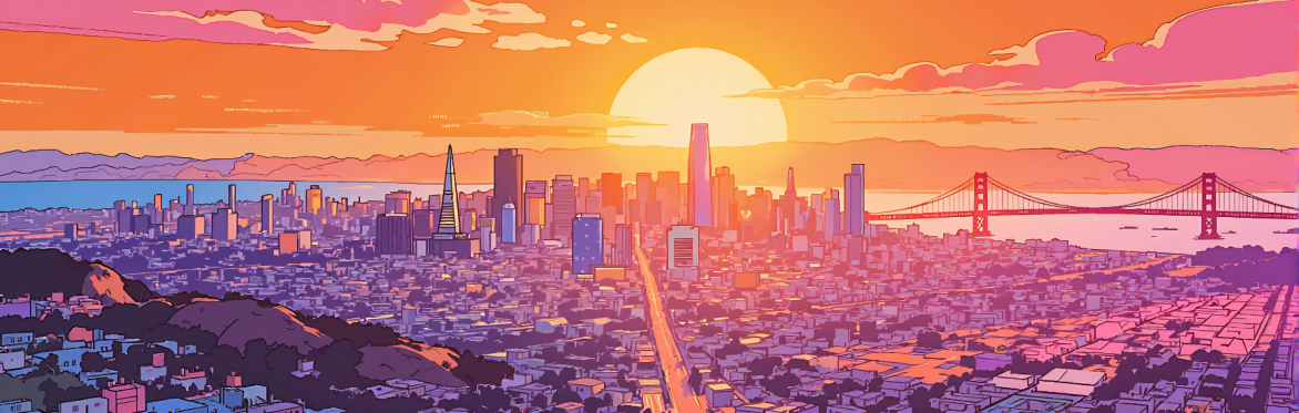 sunrise over SF from Twin Peaks