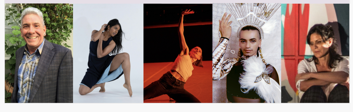 Photographs of the five choreographers featured on the program.