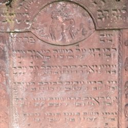 Headstone of Moses Zunz zum Paradies in the Old Jewish Cemetery Frankfurt, 1697.