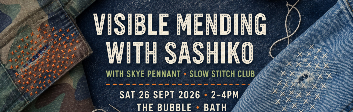 Visible mending using the Sashiko technique, with Skye Pennant