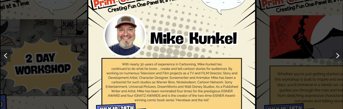 The Craft of Print Cartooning:  Creating Fun One-Panel at a Time  Hosted by Mike Kunkel