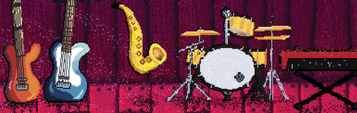 The Funky Kongs Pixel Art by Fiadh Mór for their 27th of September Gig in the Wee Bar