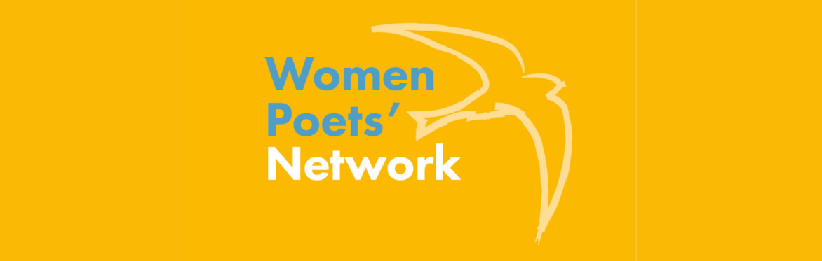 Women Poets' Network logo - blue, yellow and white