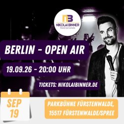 Standup Comedy Nikolai Binner Nähe Berlin OPEN AIR