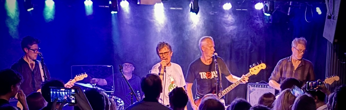 A picture of the Centrist Dad band on stage at the Water Rats