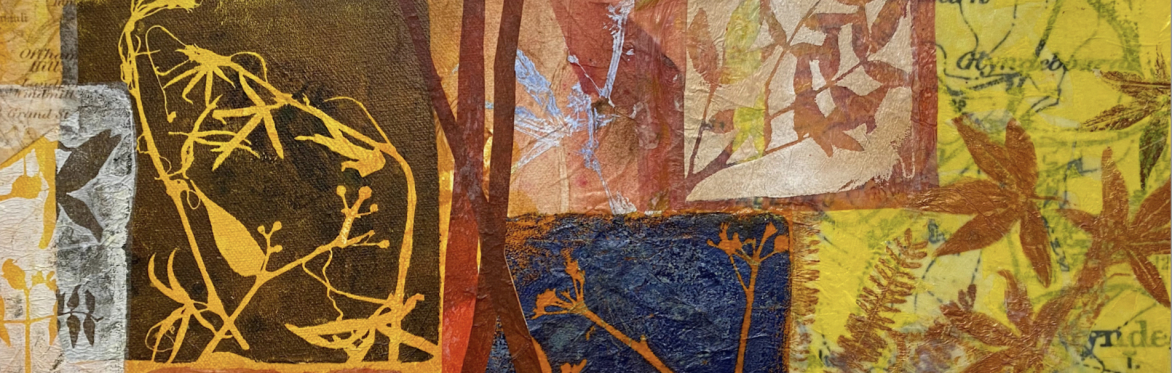 Mixed Media and Gelli-print  Collage on Canvas : A 2-Day Weekend Workshop