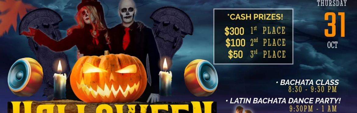 Halloween Bachata Con Salsa - Spooky Night Dance Party & Costume Contest w/ CASH Prizes flyer