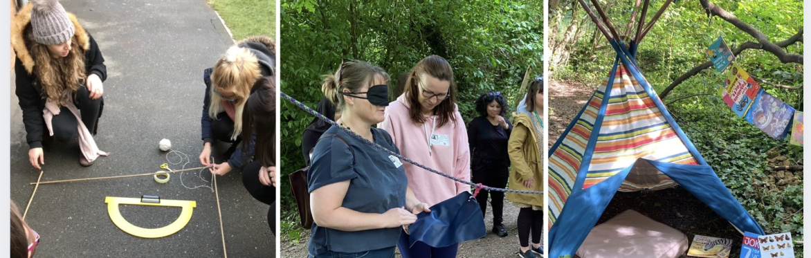 adults at outdoor learning facility