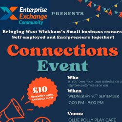 poster describes an event for entrepreneurs and business owners in west wickham on 30th sept 2026 at 7pm